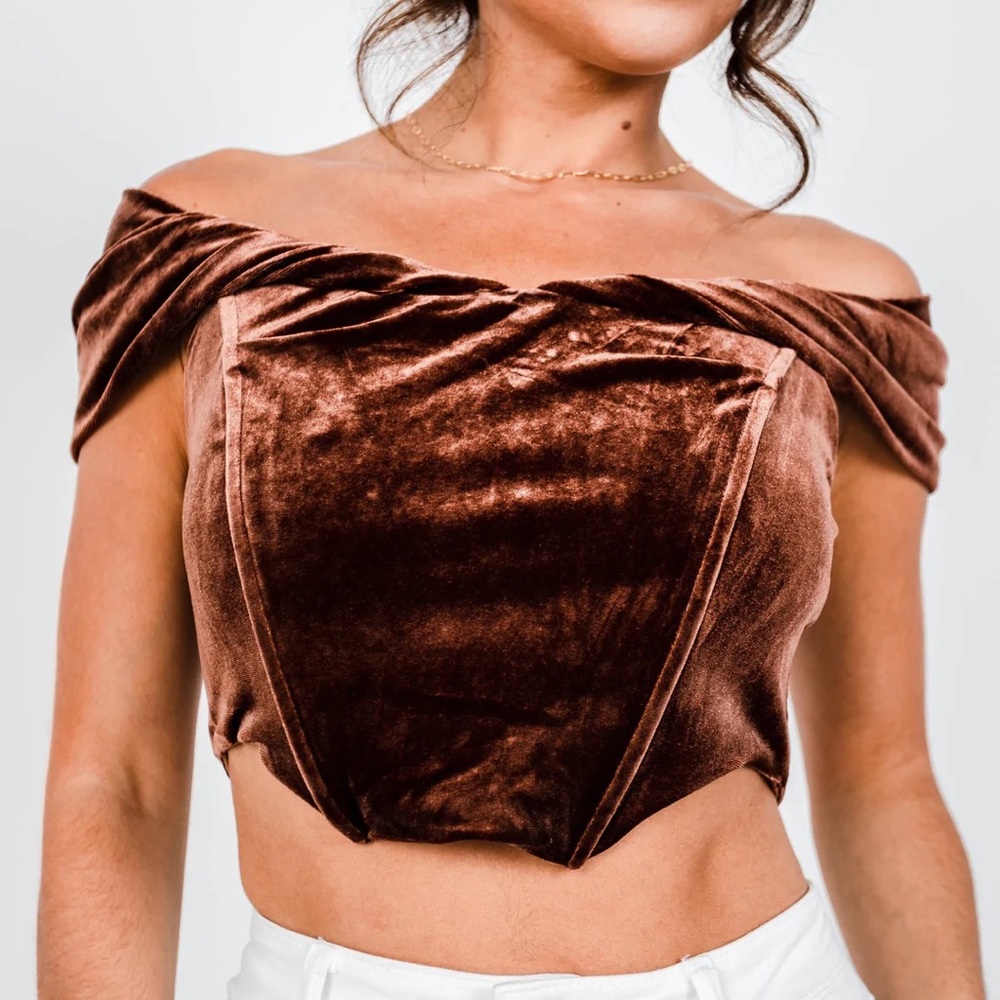 Adele velvet top BROWN